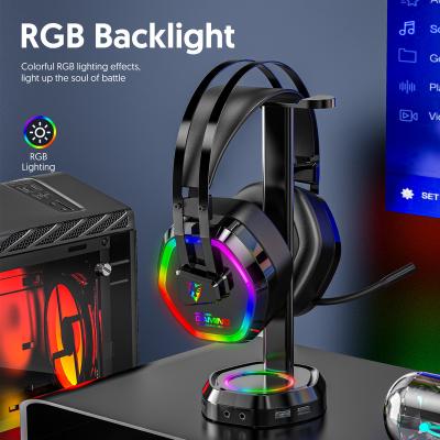 China G608 Earphone Gaming Headset With Long Wheat RBG Lights Set Usb Headset Earbuds Noise Cancel For PS4 Xbox One PC Gam Headset for sale