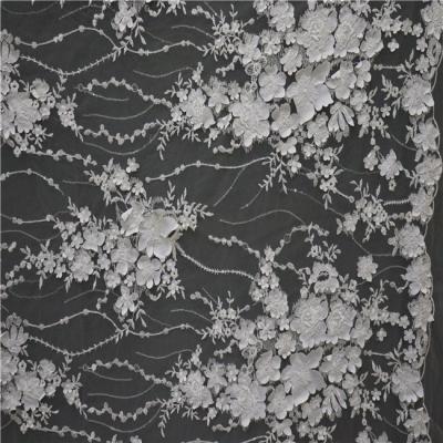 China 2021 Fashion Newest Sustainable High Quality Fabric Bridal Meshembroidered Lace Fabric for sale