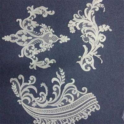 China Viable our own manufacturer wedding lace fabric with sequin textile embroidery for sale