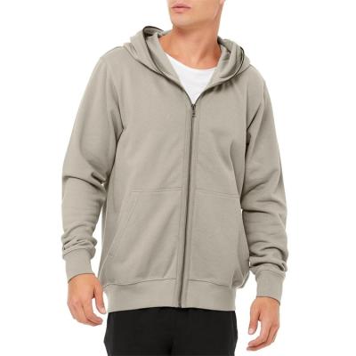 China OEM Breathable Custom Zipper White 100% Cotton Single Sleeve Hoodies Jacket For Men for sale