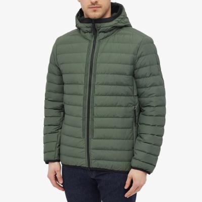 China OEM custom68% waterproof 32% organic cotton recycled lightweight nylon goose down puffa jacket jacket for men for sale