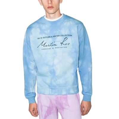 China Custom Printing Anti-wrinkle OEM Logo 100% Cotton Round Neck Tie Dye Sweatshirt For Men for sale