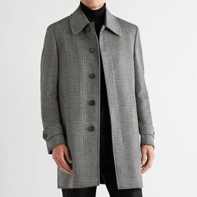 China Anti-wrinkle OEM custom long style slim fit tested wool and cashmere blend coat for men for sale