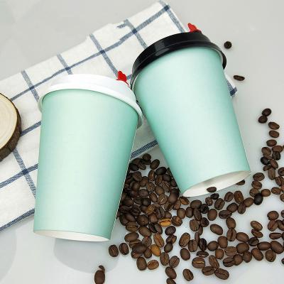 China China Manufacturer Disposable White Blue 4oz 8oz 10oz 12oz 16oz 20oz Take Away Paper Cup For Coffee Tea Soda With Lids for sale