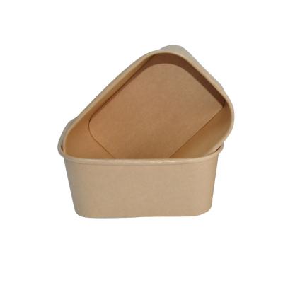 China Disposable Take Out Disposable Food Box White Brown Kraft Paper Lunch Box Salad Box for sale