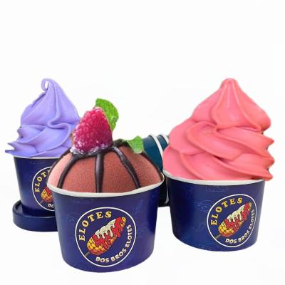 China Disposable Custom Food Grade Packaging 6oz Dessert Bowl Container 180ml Custom Paper Cup Tub Logo Single Wall Ice Cream for sale