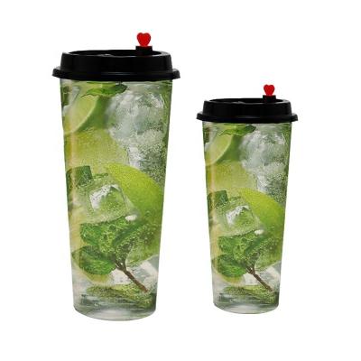 China HeePACK Single Wall Drink Good Selling Customer Logo Printing Coffee Mugs Drink Cups Injection Plastic Cups for sale