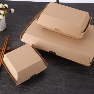 China Disposable Hamburger Corrugated Box Fast Food Disposable Snack Box for sale