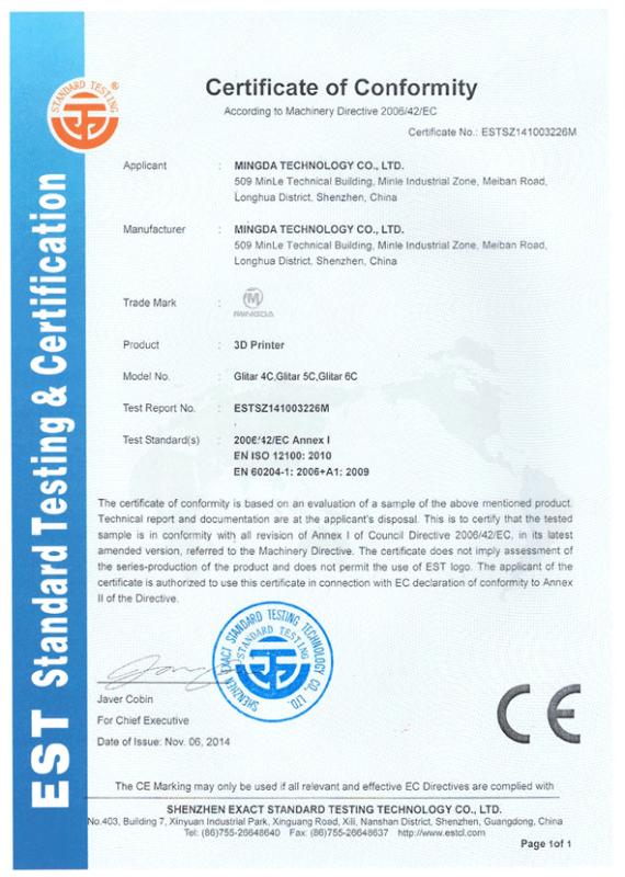 CE - Mingda Technology Co.,Ltd