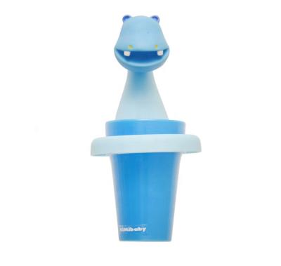 China Plastic pp+tpr Hippos Shape Design Baby Tumbler Baby Training Toothbrush Plastic Cup for sale