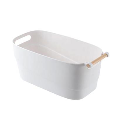 China Removable cover basket in plastic box / bathroom kitchen table top basket in bathroom for sale