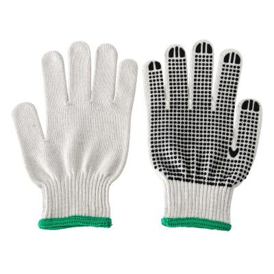 China Wholesale Non-slip Warm Nylon Cotton Polka PVC Gloves Personal Work Safety Gloves Dots Work Gloves Knit White for Women Men Working for sale