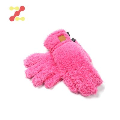 China The glove is touch screen soft winter warm promotion fur knitted gloves for kids for sale