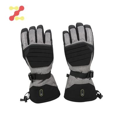 China Fit/pu leather durable pre-curve kunckle pad/Velcro electric motorcycle heated gloves touch screen battery operated gloves for sale