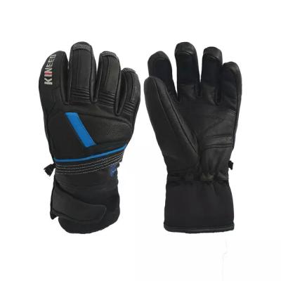 China Custom Made Winter Pre-Curved All Leather Warm High Quality Men Ski Glove for sale