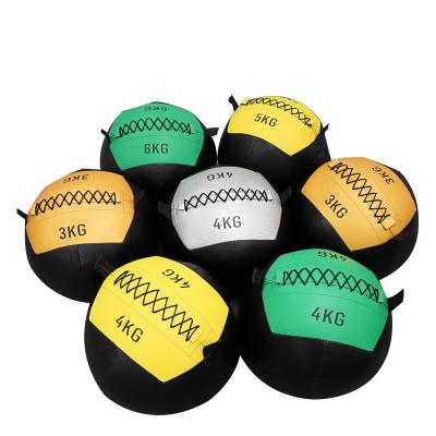 China Custom Durable Exercising Soft Rubber Heavy Medicine Ball Logo Work Out Weighted Ball Medicine Wall Ball for sale