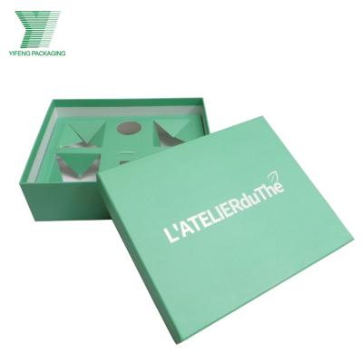 China Recycled Materials Yifeng Supplying Square Mint Green Custom Paper Gift Box Tea Bag Packaging Tea Bag Packaging Paper Box UV Logo for sale