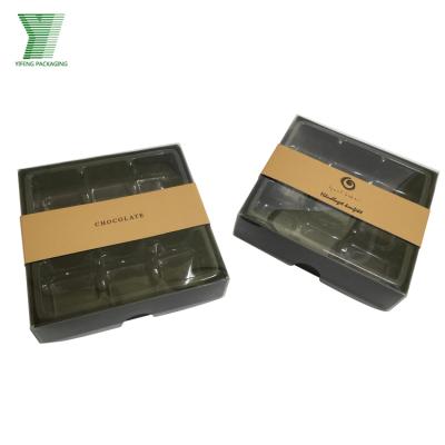 China Popular Materials Design Recycled Clear Lid With White Card Paper Chocolate Packaging Box for sale