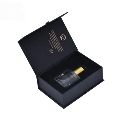 China YiFeng Handmade Packing Card High Quality Printing Black Paper Box Custom Design Empty Paper Bottle Magnet Packaging Luxury Perfume Box for sale