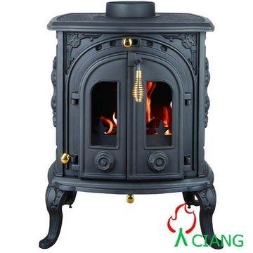 China Freestanding Classic Smokeless Cast Iron Multi Fuel Fireplace for sale