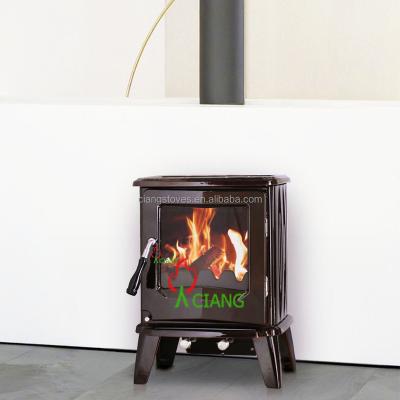 China Indoor Enameled Cast Iron Wood Burning Stove For Sale for sale