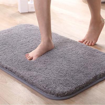 China Microfiber Washable Custom Shaped Color TPR Backing Water Bath Mat Anti Slip Absorbed for sale