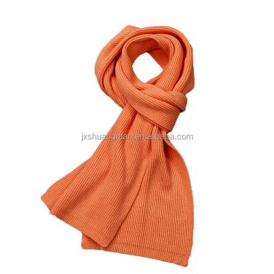 China Texture soft pure color knitted scarf with core yarn for fall and winter for sale