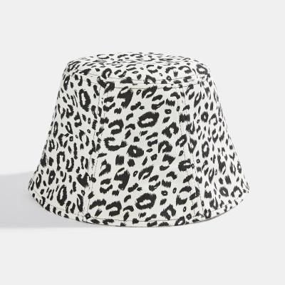 China COMMON Leopard Printing Sunscreen Casual Floppy Bucket Hat for sale