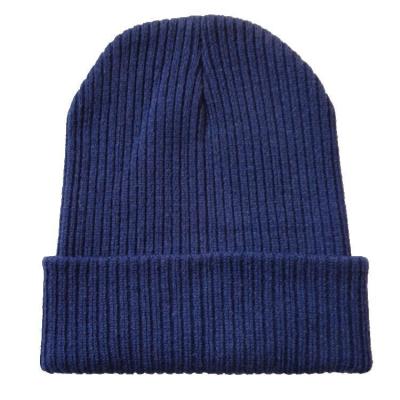 China Double Layer COMMON Beanie Factory Price Simple Acrylic Knitted Hat for sale