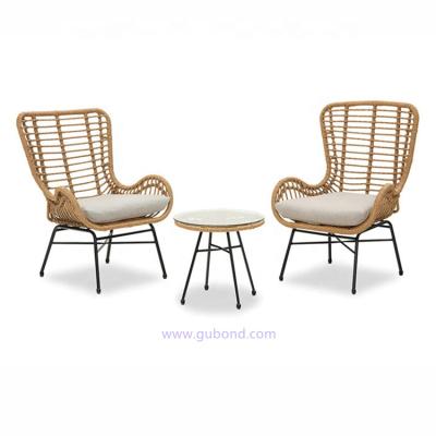 China Modern Outdoor Restaurant Metal Furniture Poly Rattan Dining Chairs With Cushions On Sale for sale