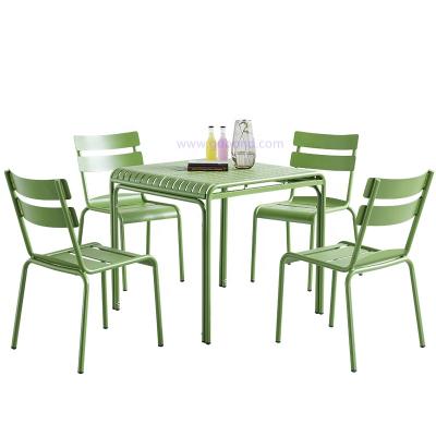 China Modern Outdoor Aluminum Slats Dining Chairs And Aluminum Chair Fermob Chair Garden Tables for sale