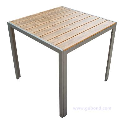 China KD Square Cafe GT967 Outdoor And Indoor Waterproof Aluminum Plastic Wooden Table for sale