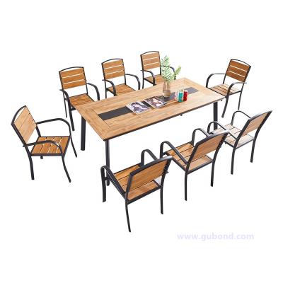 China KD GT964 Outdoor And Indoor Waterproof Aluminum Frame Plastic Wooden Restaurant Dining Chair And Table for sale