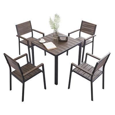 China Modern Outdoor Pile Aluminum Plastic Wooden Garden Dining Chair Furniture for sale