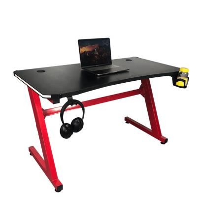 China Other Electric Gaming Desktop Computer Table Metal Frame with LED Light, Cup Holder, Earphone Hook, Cable Hole for sale