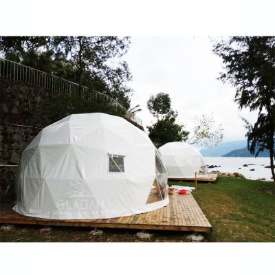 China Fag Customized Size And Water Color Glamping Tent Manufacturers Waterproof Outdoor Luxury Geodesic Dome Tent For Resort Room for sale