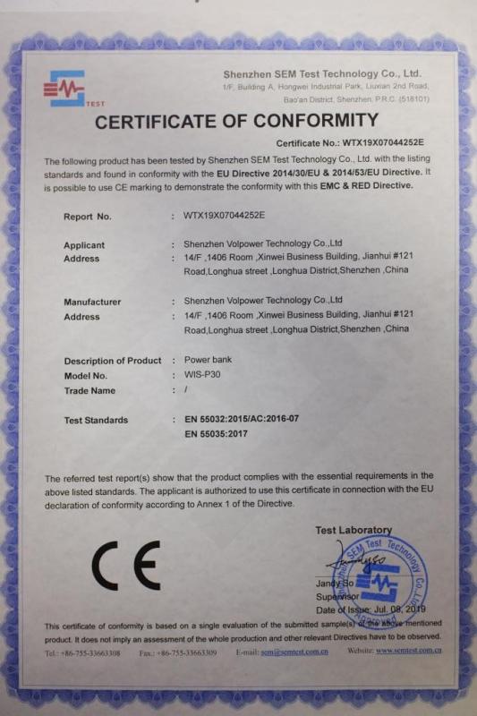 CE - Shenzhen Volpower Technology Co., Ltd.