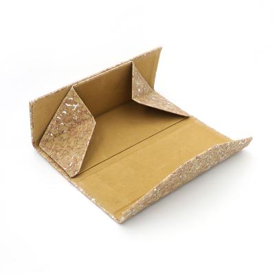 China Wholesale Fashion Triangle Folding Cork Glass Case Leather Handmade Sunglasses Kraft Paper Packaging Box for sale