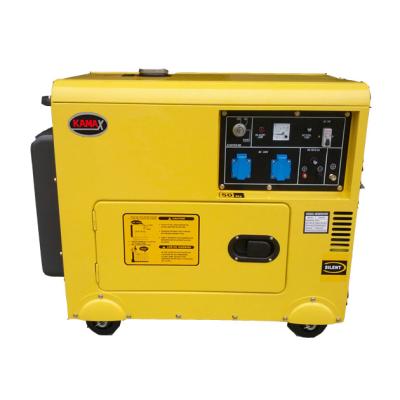 China Hot Sales Silent Diesel Portable 5KW Generator 6KW 7KW 8KW KDE6500T for sale