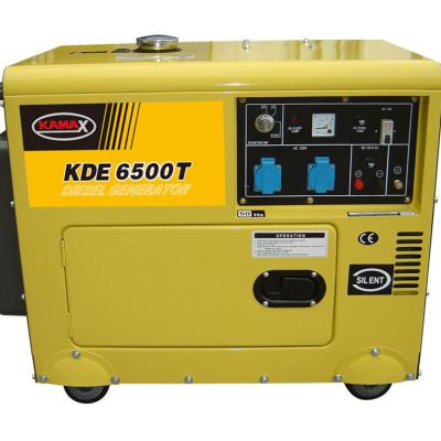 China Hot Sales 6kw Portable Super Silent Single Cylinder Air Cooled Generator KDE6500T for sale