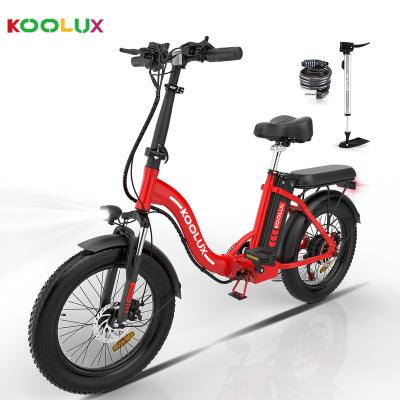 China Aluminum Alloy KOOLUX 750W 48V 48V 14Ah 20Inch Fast Speed ​​USA Warehouse Fat Tire Carry Cheap Price Electric Urban Mountain E Bike Foldable Bike for sale