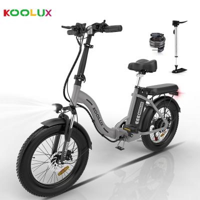 China Fat Tire Aluminum Alloy KOOLUX Folding City Mounted E Bike Aluminum Alloy US Warehouse Wholesale 20Inch 750W 48V 14Ah Urban Electric Bicycle for sale