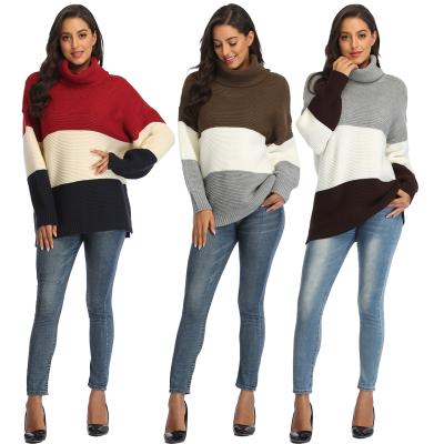 China Anti-wrinkle Winter Autumn Knitted Sweater Women Tops Casual Loose Sweater Women Christmas Ladies Mujer Chompas Sweater Turtle Neck Outnet for sale