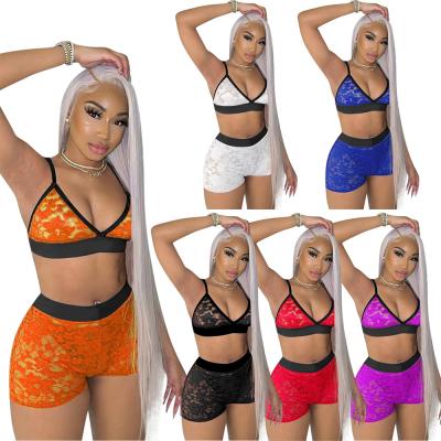 China Mature Seller Woman Sexy Lingerie Cavity Underwear Shorts 2021 Casual Sexy Women Lingerie Set Floral Lace Mesh Two Piece Pant Set Nightwear Black Border for sale