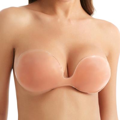 China 2020 Amazon Hot Seller One Piece Matte Silicone Bra Invisible Bra for sale