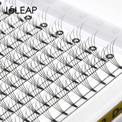 China 4d 0.10 D 12mm Natural Handmade Premade Long Russian Volume Lashes False Fans Eyelash Extensions for sale