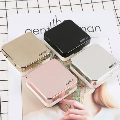 China High Quality Plastic Colorful Plastic Carry Cases Travel Contact Lens Easy Storage Box Portable Square Contact Lenses Case With Mirror for sale