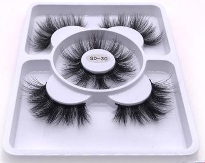 China Big and beautiful made eyes create your own brand 3 pair custom luxury eyelash box 3 pairs whip sellers of eyelashes silk lash for sale