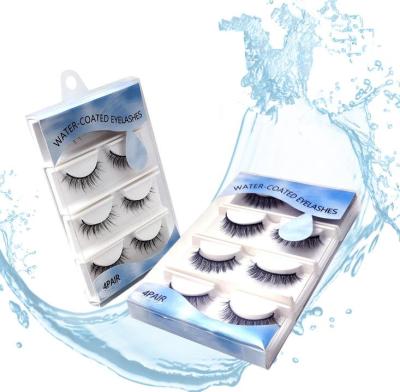 China Eyes made big and beautiful Self-stick water false eyelashes 4 pairs of false eyelashes can be reused full strip Aqua Water Activated Lashes for sale