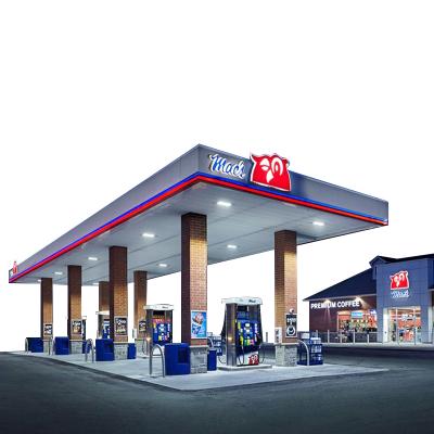 China Gas Station Equipment Structural Canopy Covering Prefab Gas Station for sale